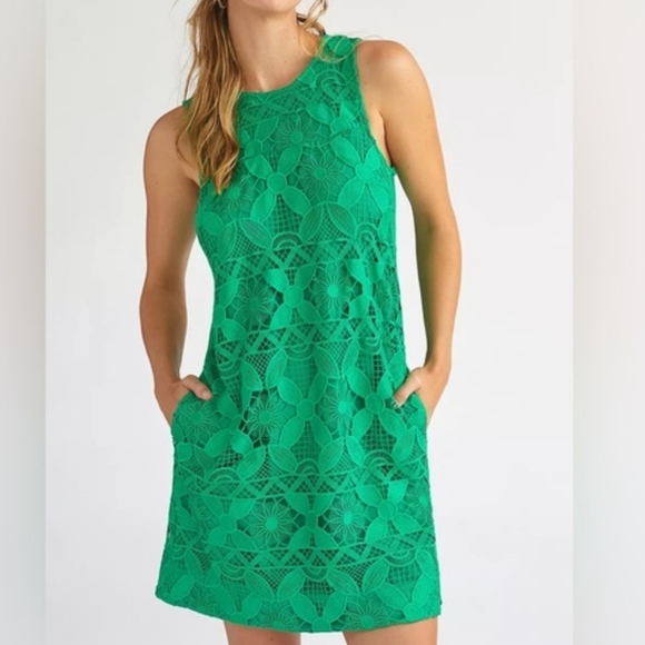 Anthropologie Dresses & Skirts - Anthropologie Green Lace Shift Dress